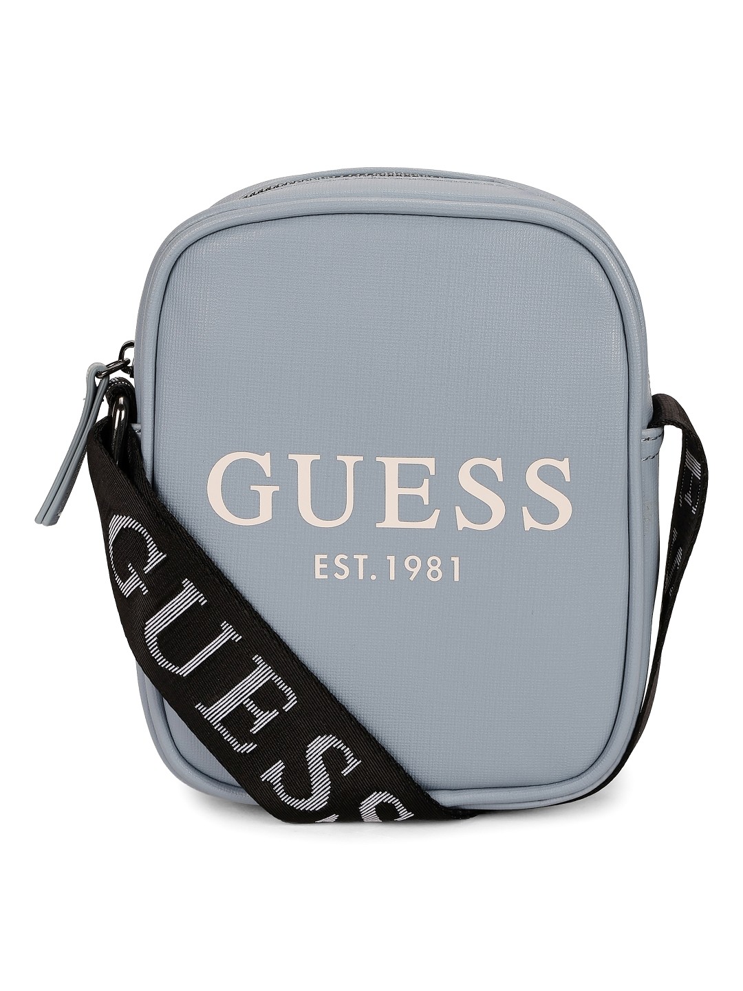 Guess Blue PVC Printed MEN Camera Bag