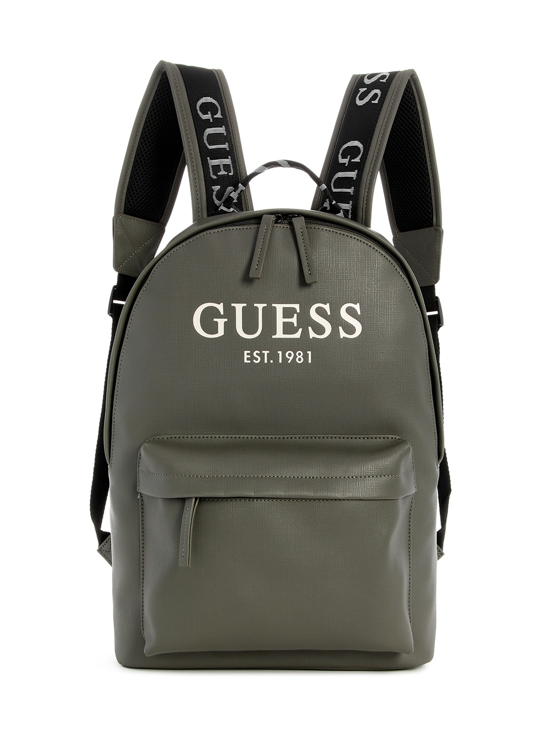 Guess Polyurethane Grey Solid Women Outfitter Backpack