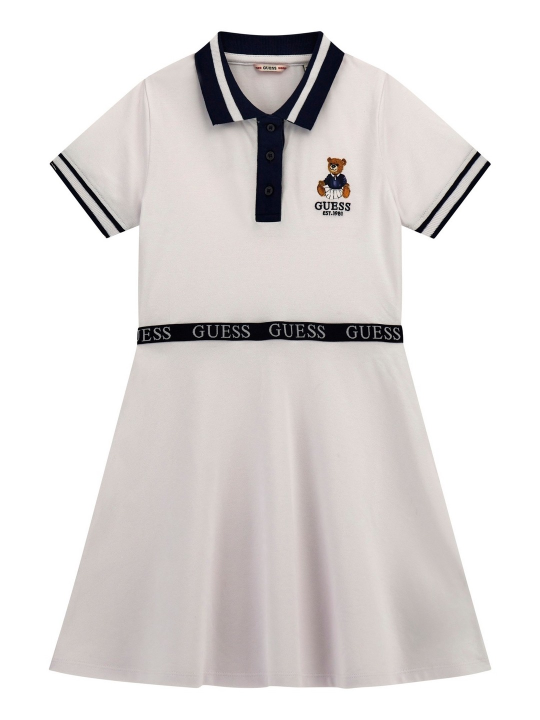GUESS Pure White Cotton Kids Dress