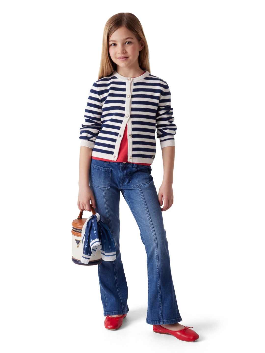 Guess Blue Cotton Solid Girls Jeans