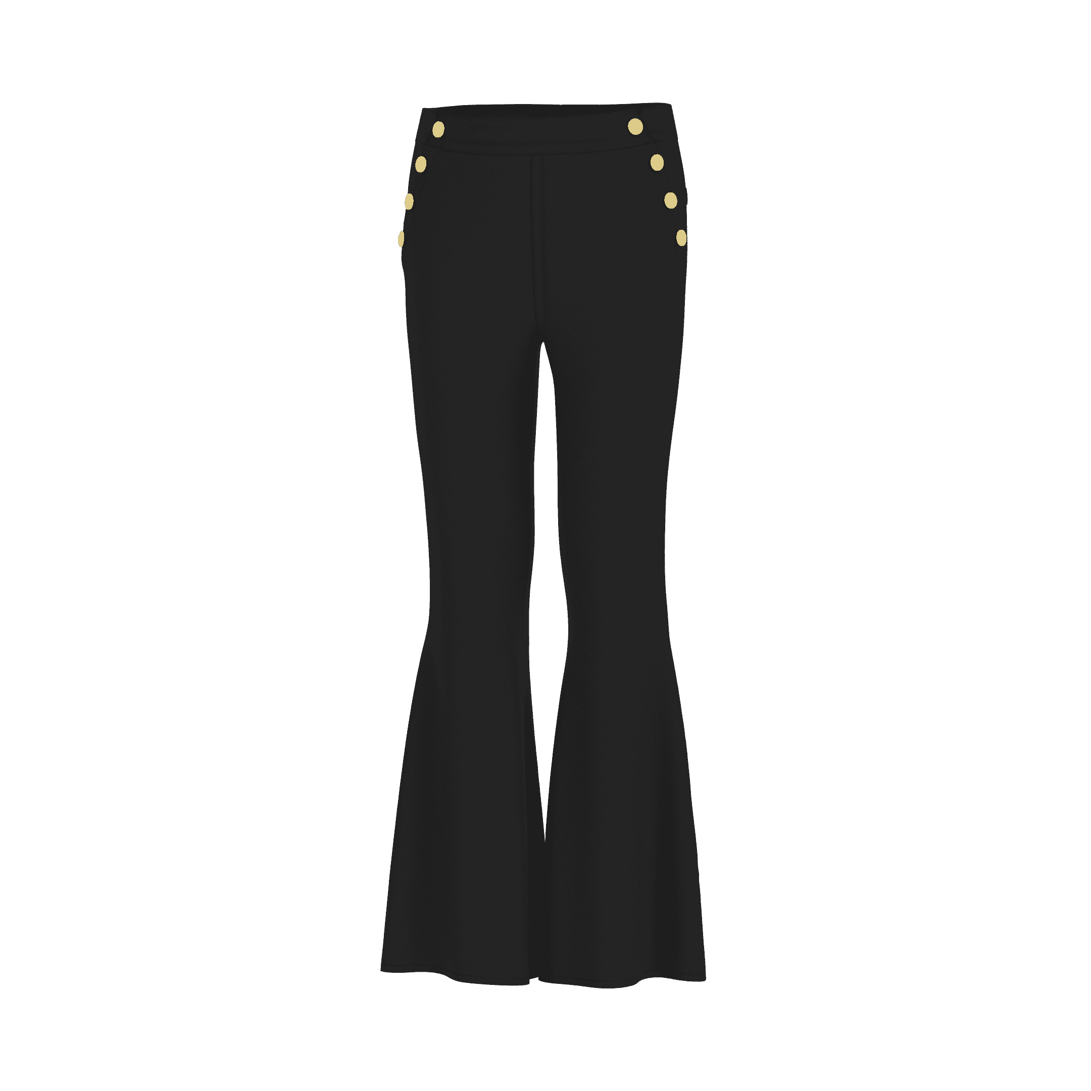 Guess Kids Girls Black Solid Stretch Sateen Flare Pants