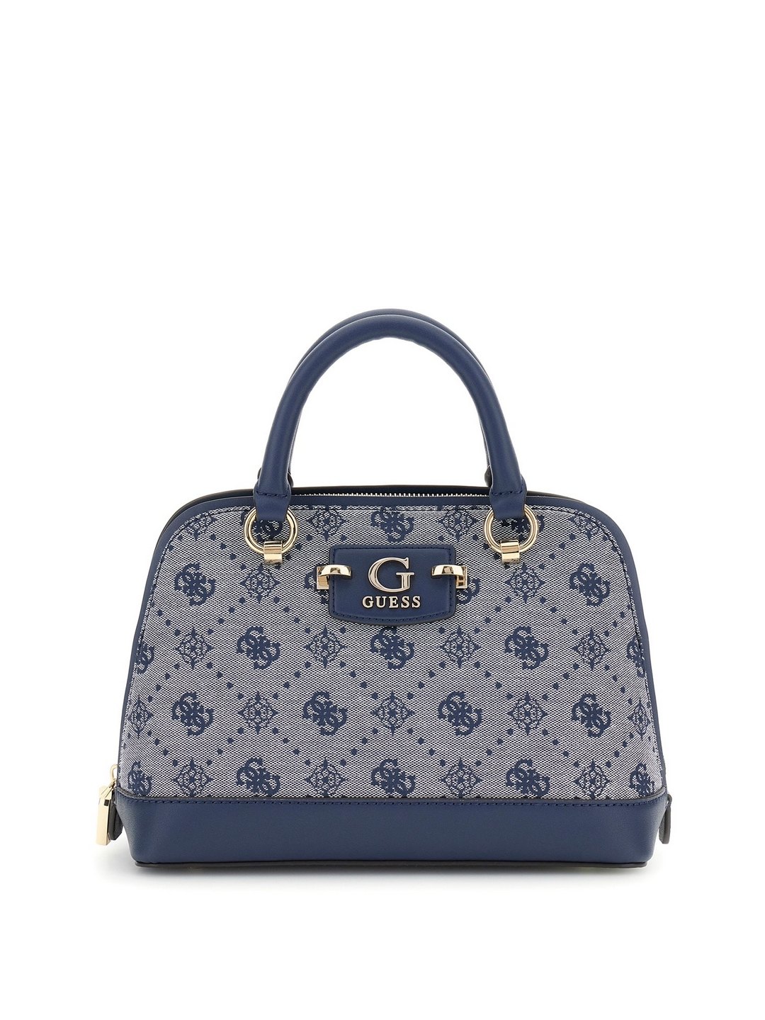 Guess Navy Logo Printed Neda Dome Satchel Bag