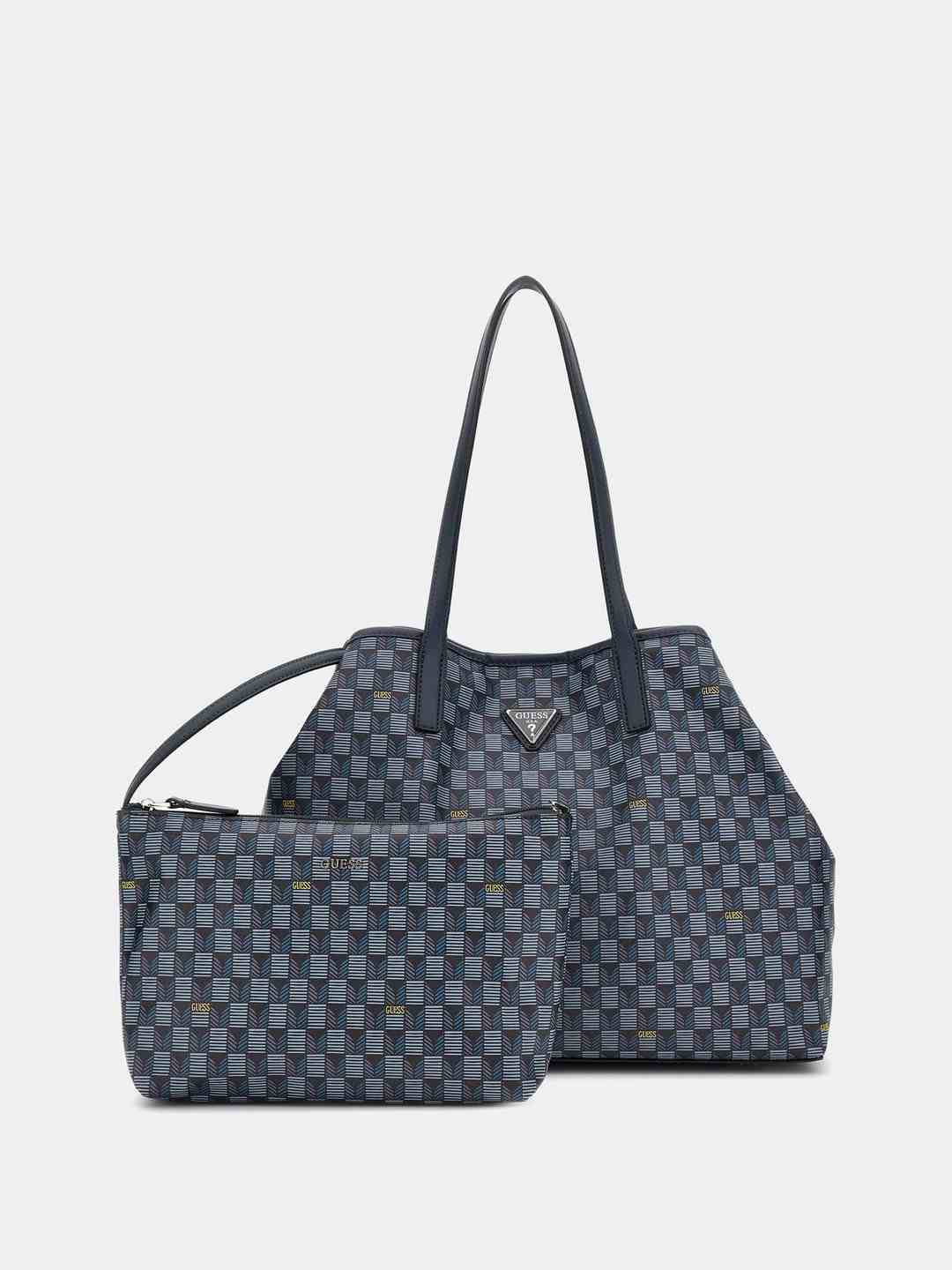Blue Logo Geometric Vikky Large Tote