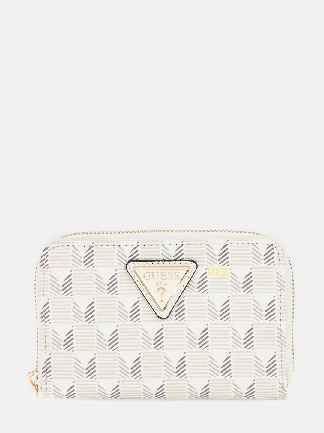 Guess Stone Logo Printed G Wave Medium Zip Around Wallet