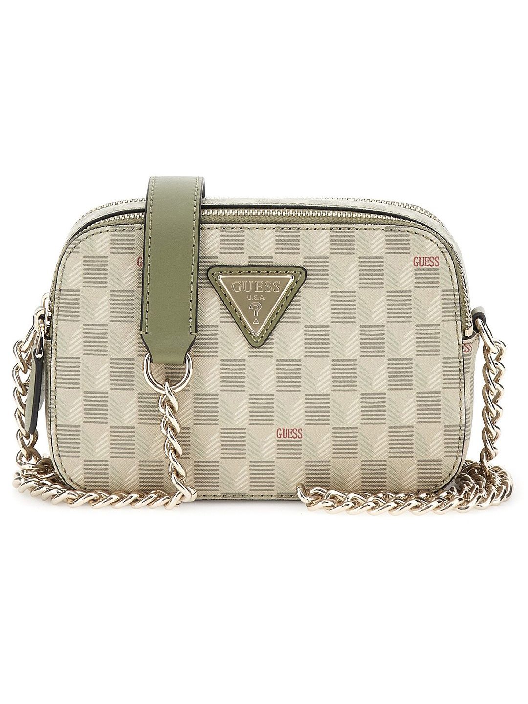 Sage Logo Geometric Camera Crossbody Bag