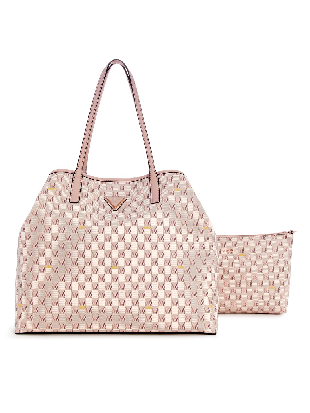 Blush Logo Printed Wave Large Shoulder Bag With Pouch