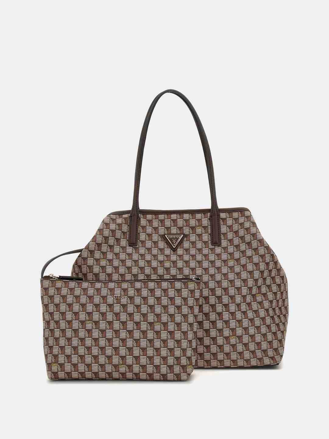 Brown Logo Geometric Large 2 In 1 Tote