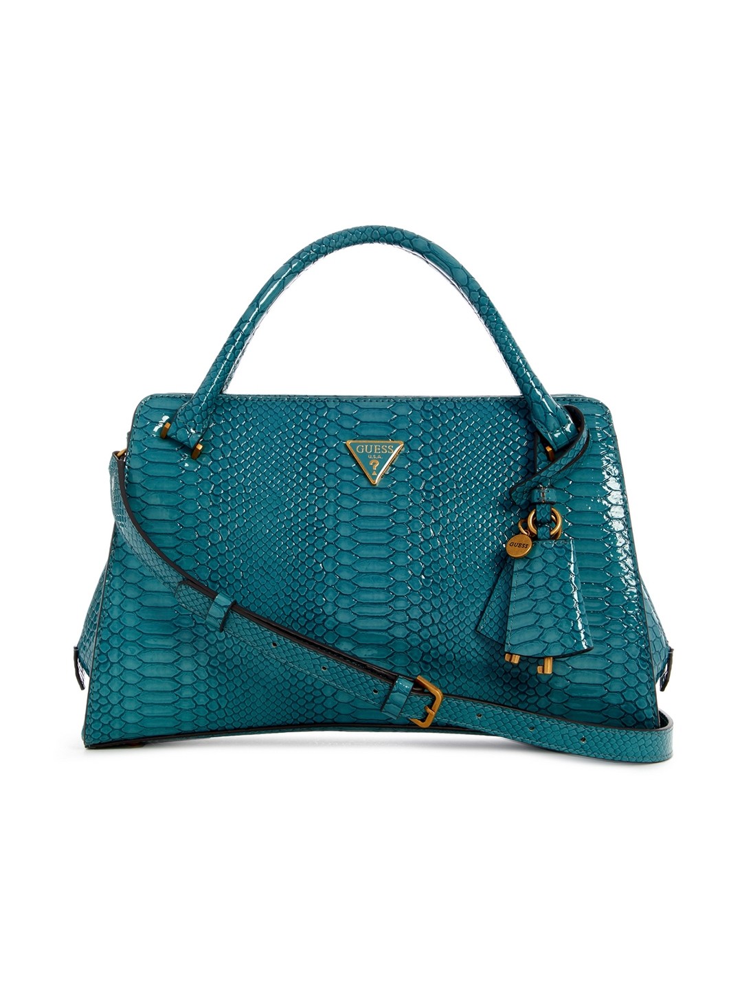 Teal Snake Print Annita Girlfriend Satchel Bag