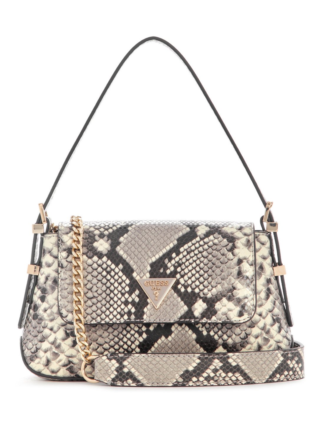 Natural Snake Skin Desideria Mini Flap Shoulder Bag