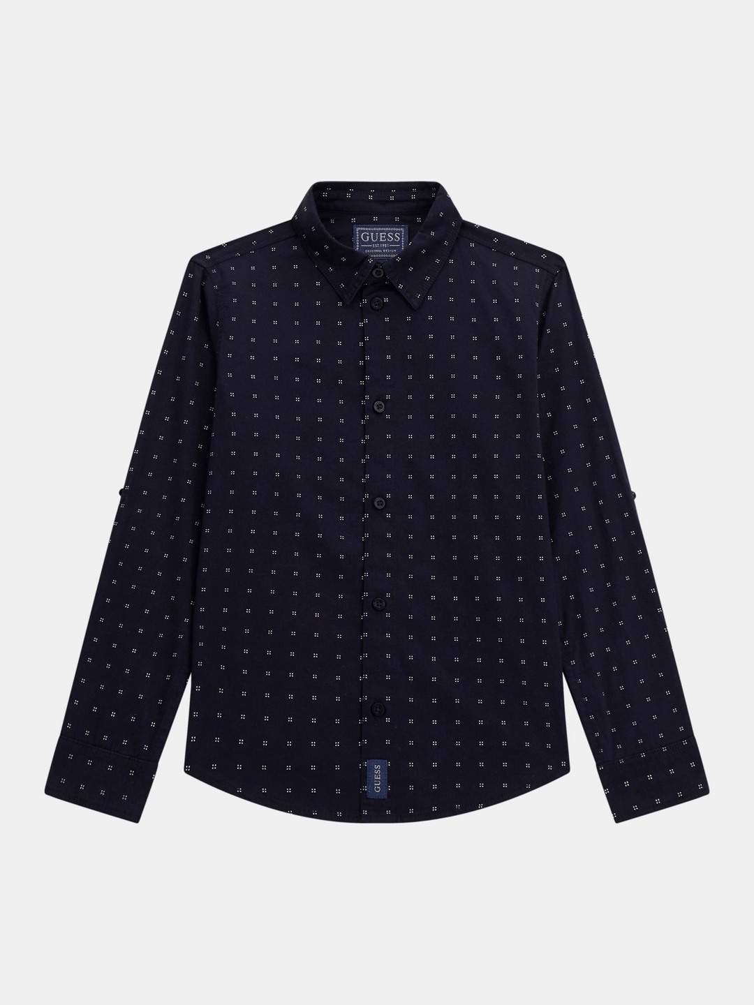 Blue Light Triangle Cotton Blend Printed Poplin Shirt