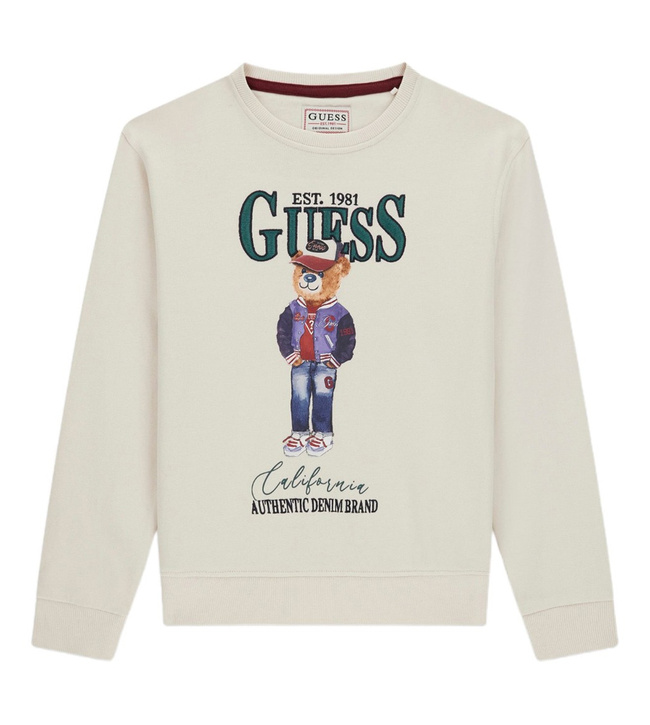 Guess Cotton Printed Cream Sweatshirt for Boys