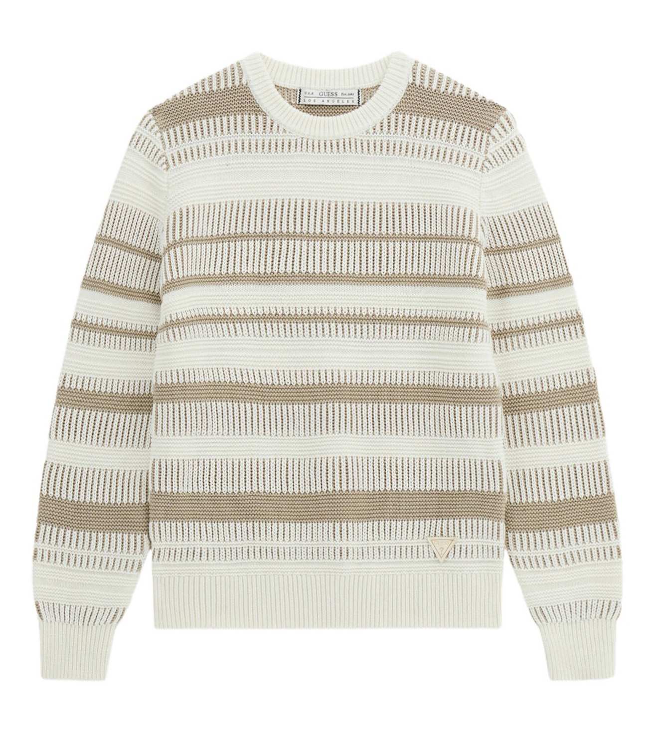 Guess Cotton Stripes White Pullover Sweater for Boys
