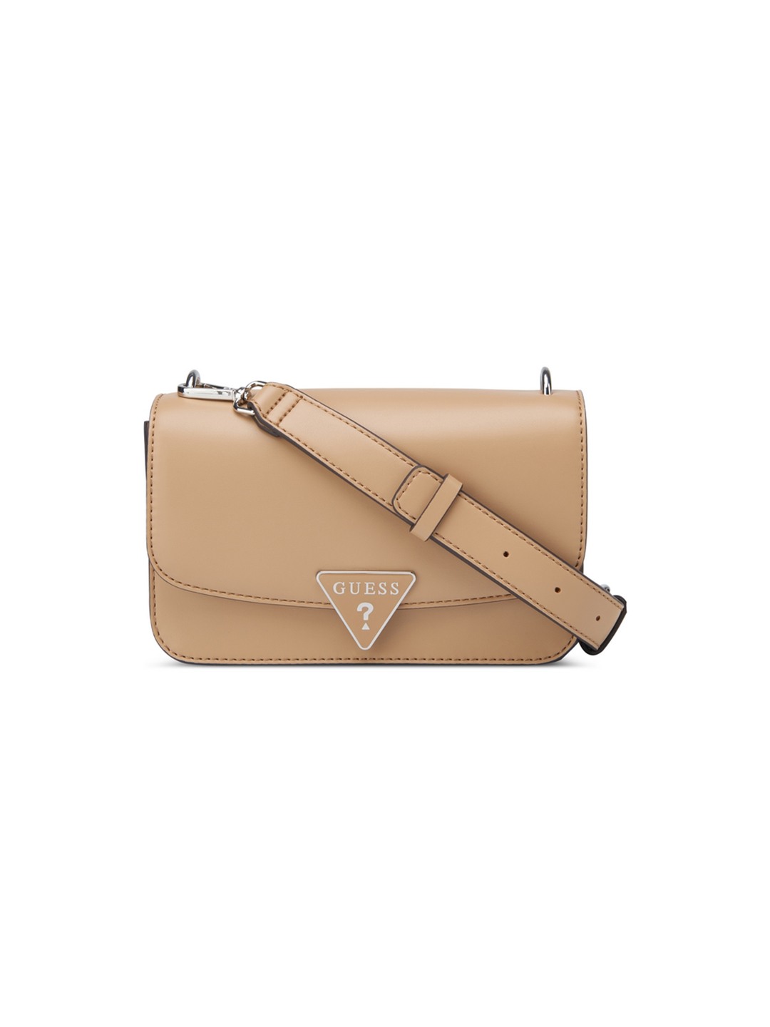 Brown Solid Esmeray Flap Crossbody Bag