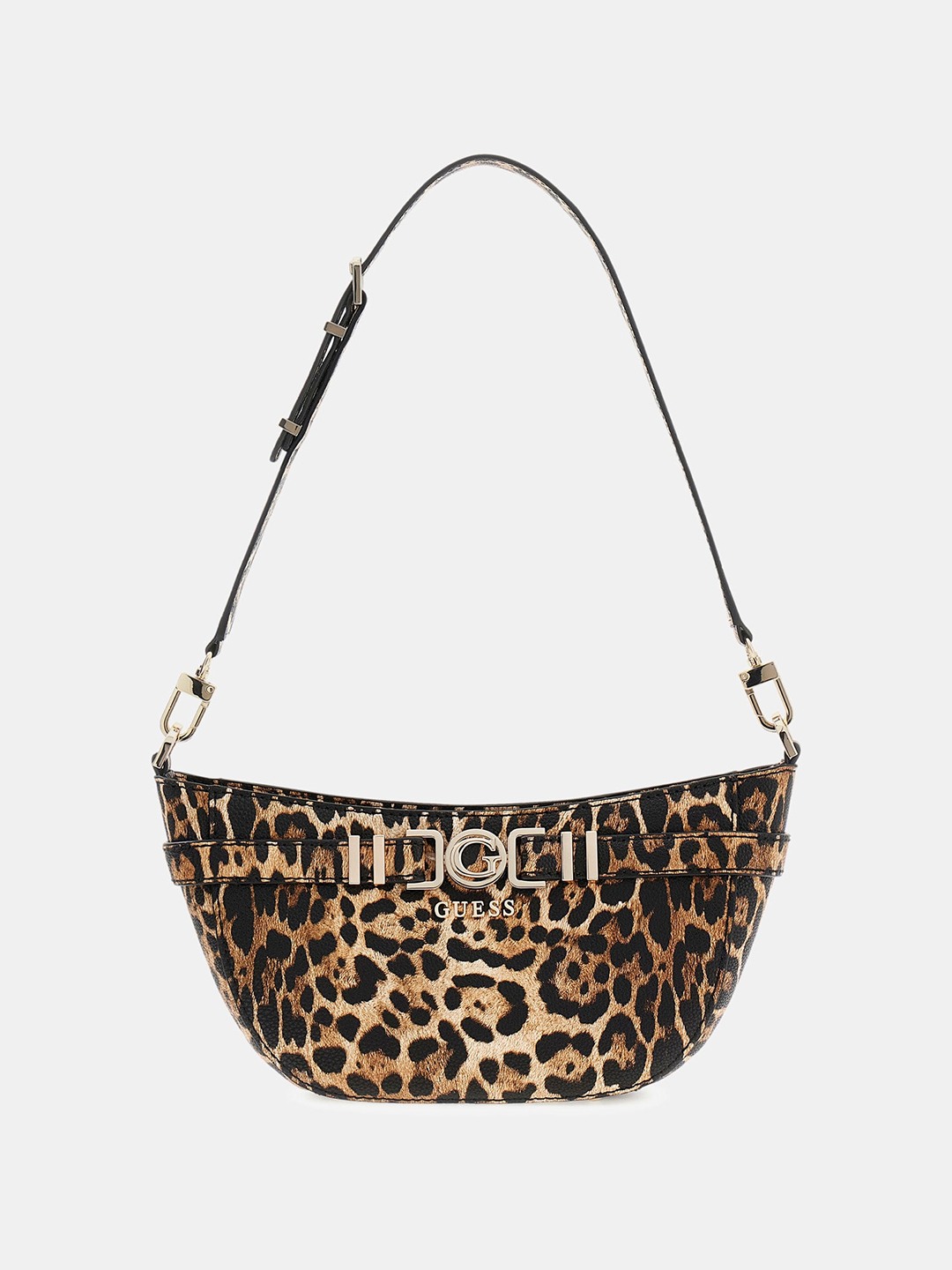 Leopard Printed Zipper Cirene Shoulder Bag