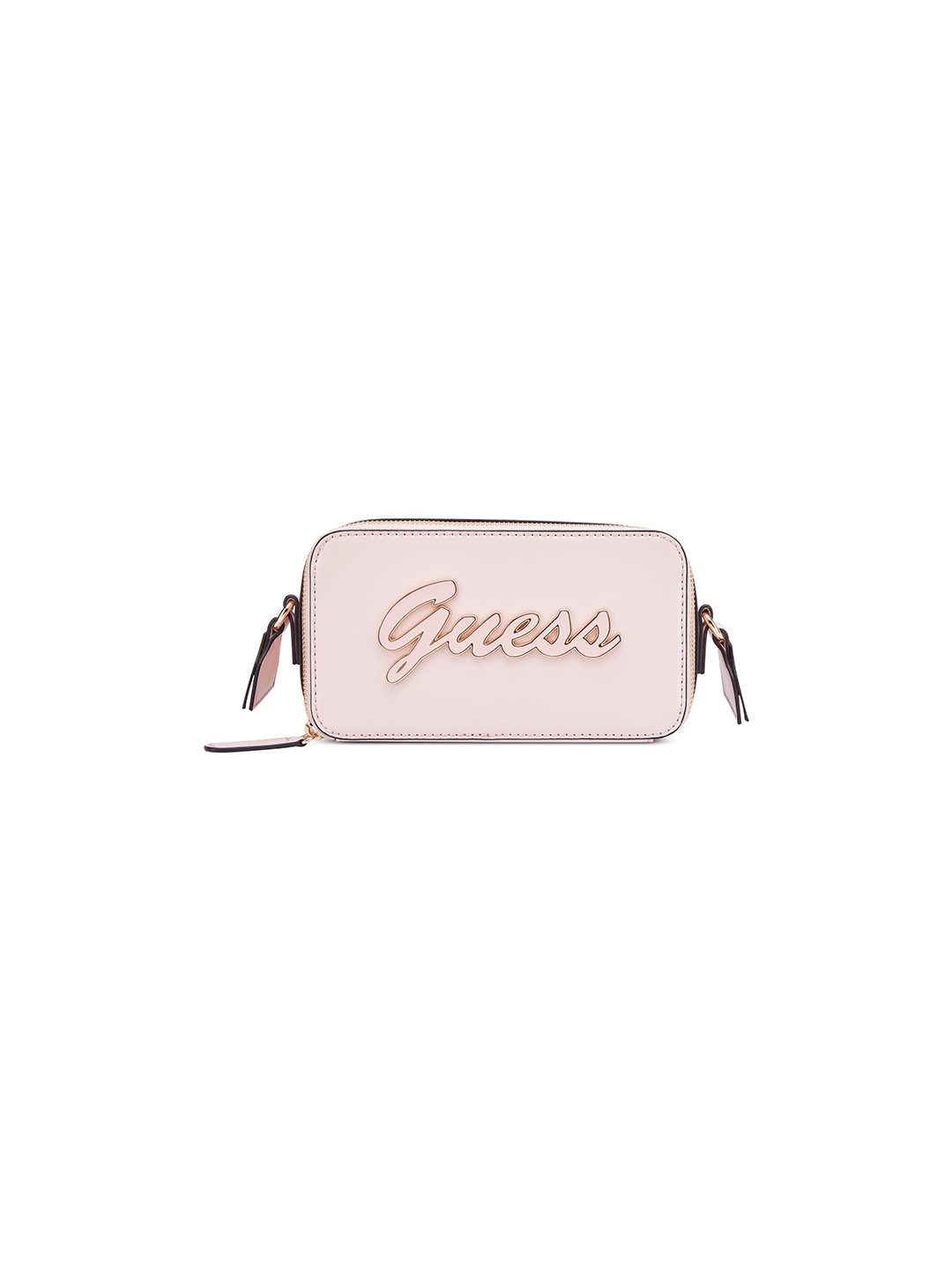 Rose Petal Solid Zipper Carrara Mini Crossbody Bag