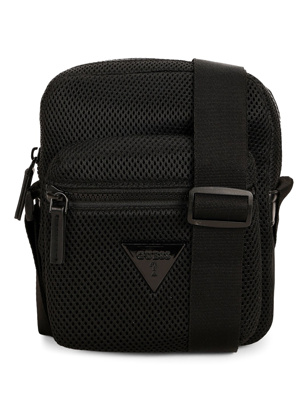 Guess Black Polyester Solid MEN Cross Body