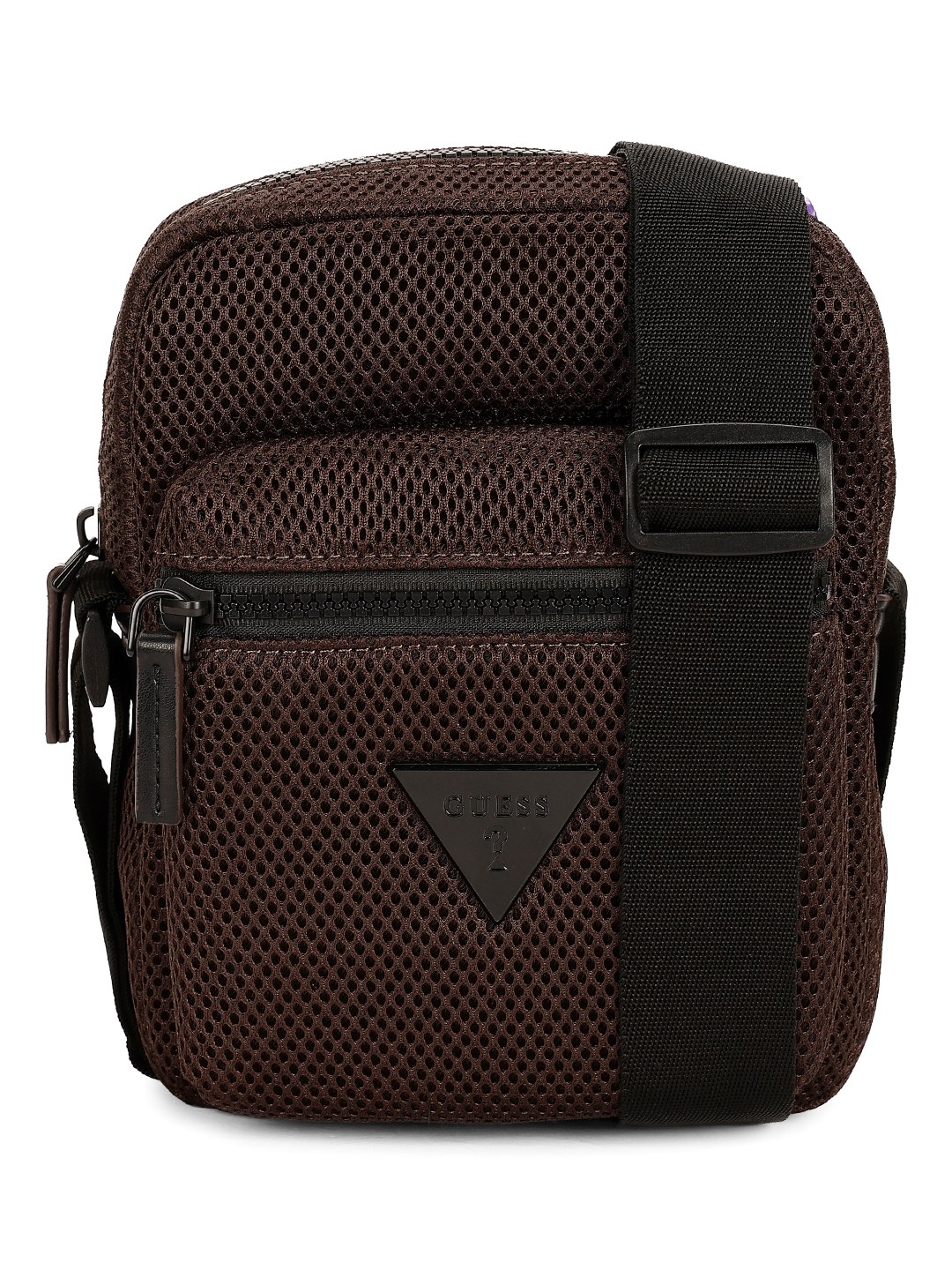 Guess Maroon Polyester Solid MEN Cross Body