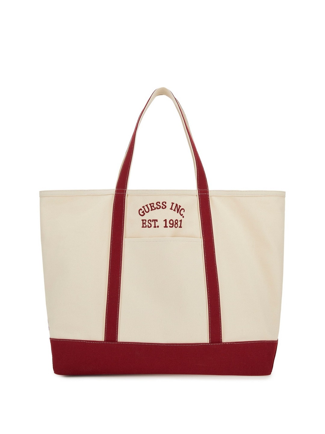 Guess Maroon Textured Summerline Extra Large Tote Bag