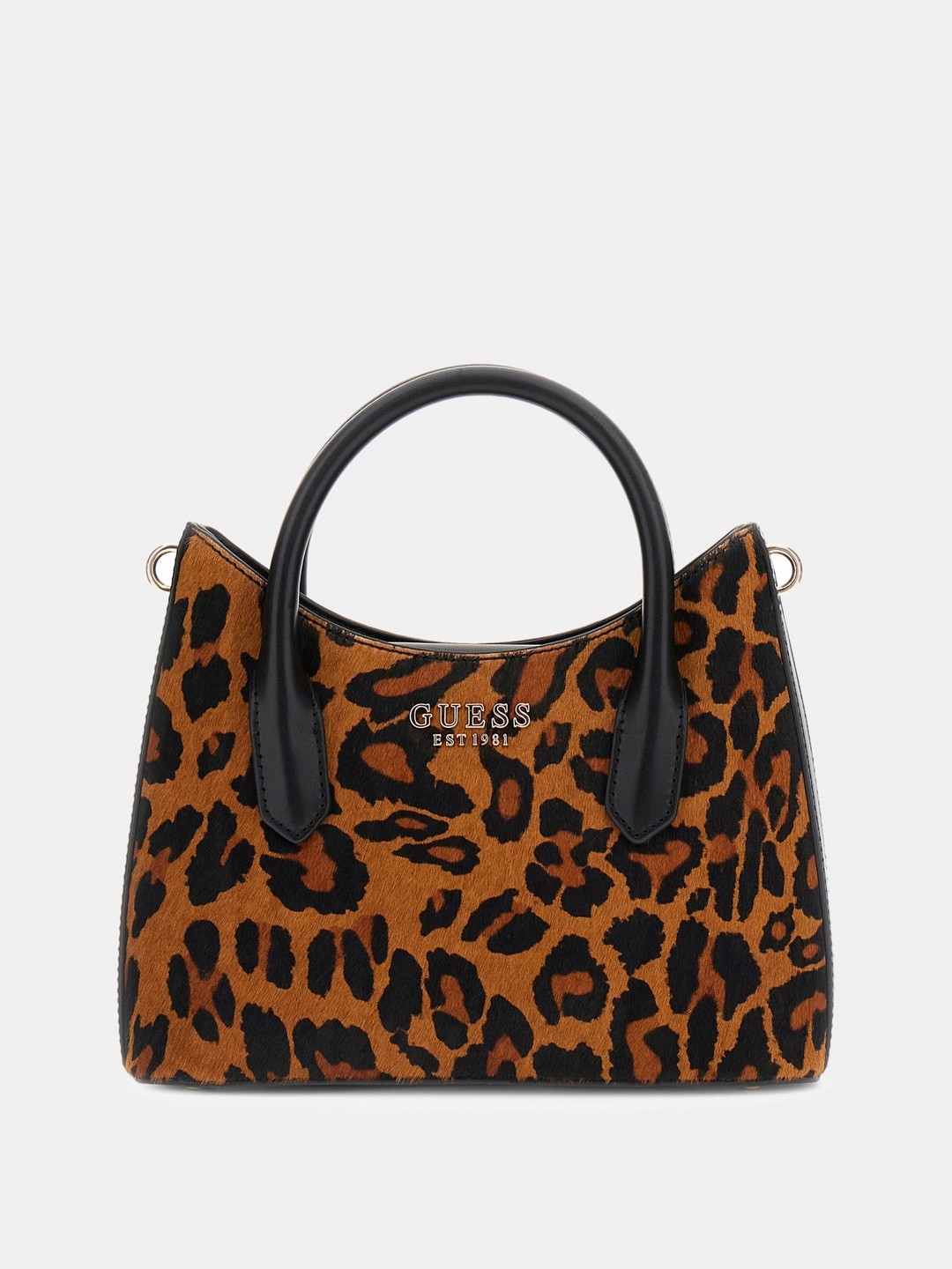Brown Animal Print Domitilla Mini Satchel Bag