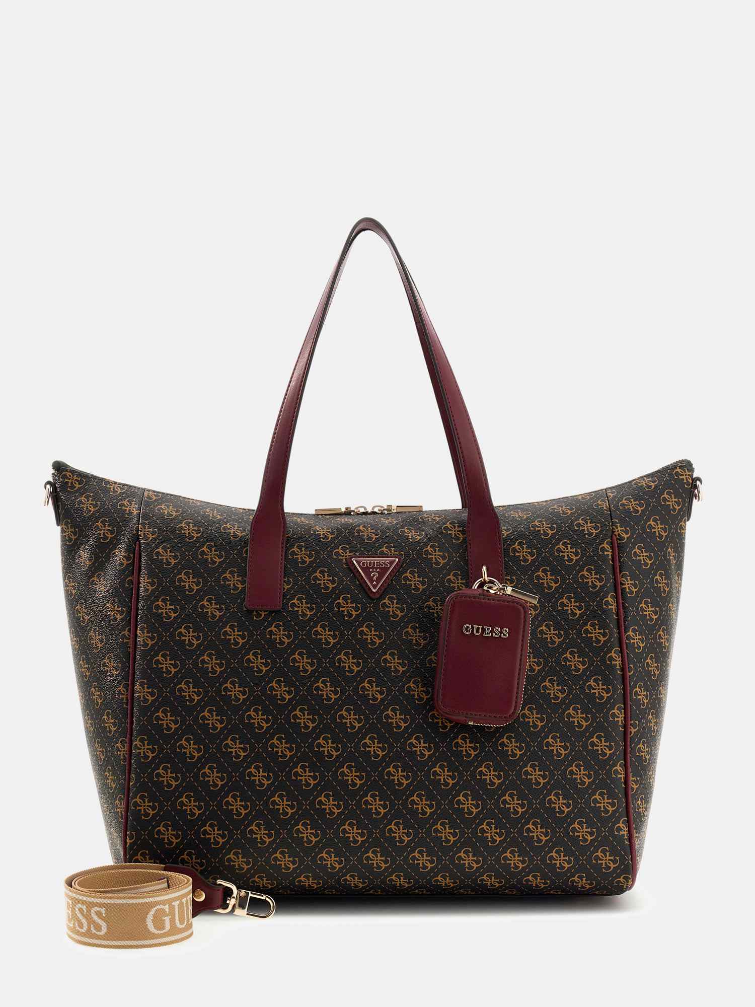 Guess Brown  Pu Printed Women Shoulder Bag