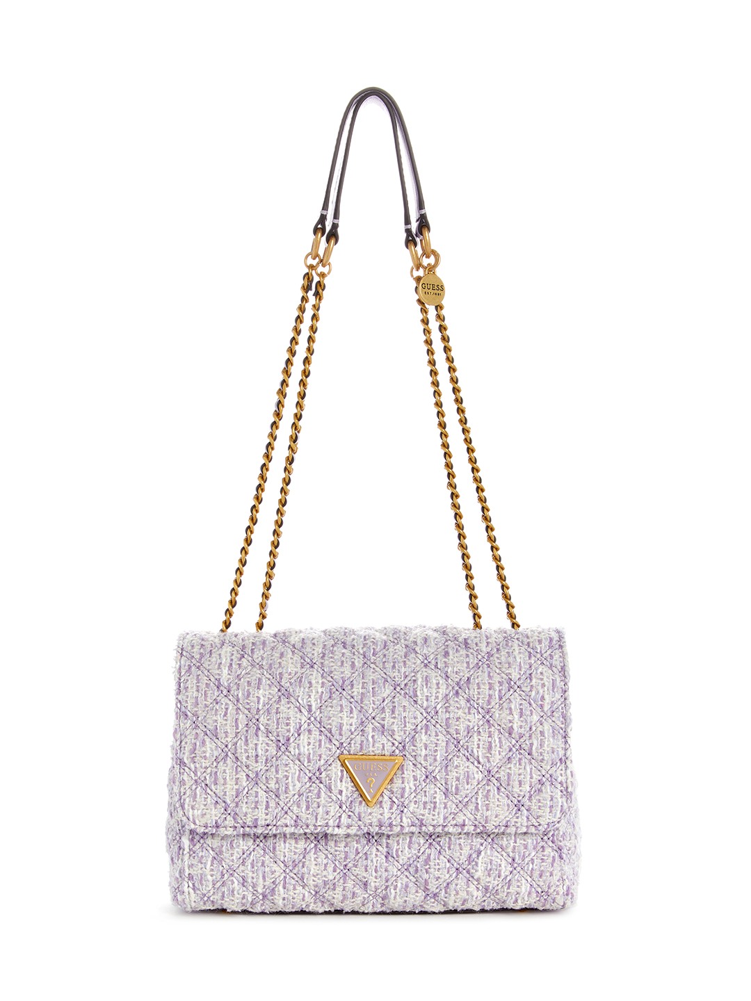 Guess Polyester Lavender Embellished Women Giully Convertible Flap Crossbody Bag