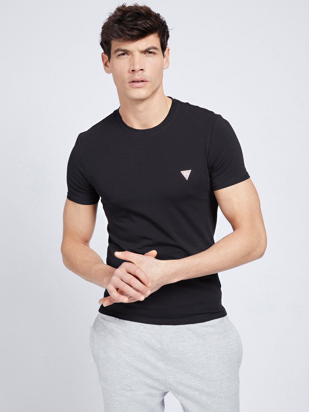 Black Solid Round Neck T-Shirt