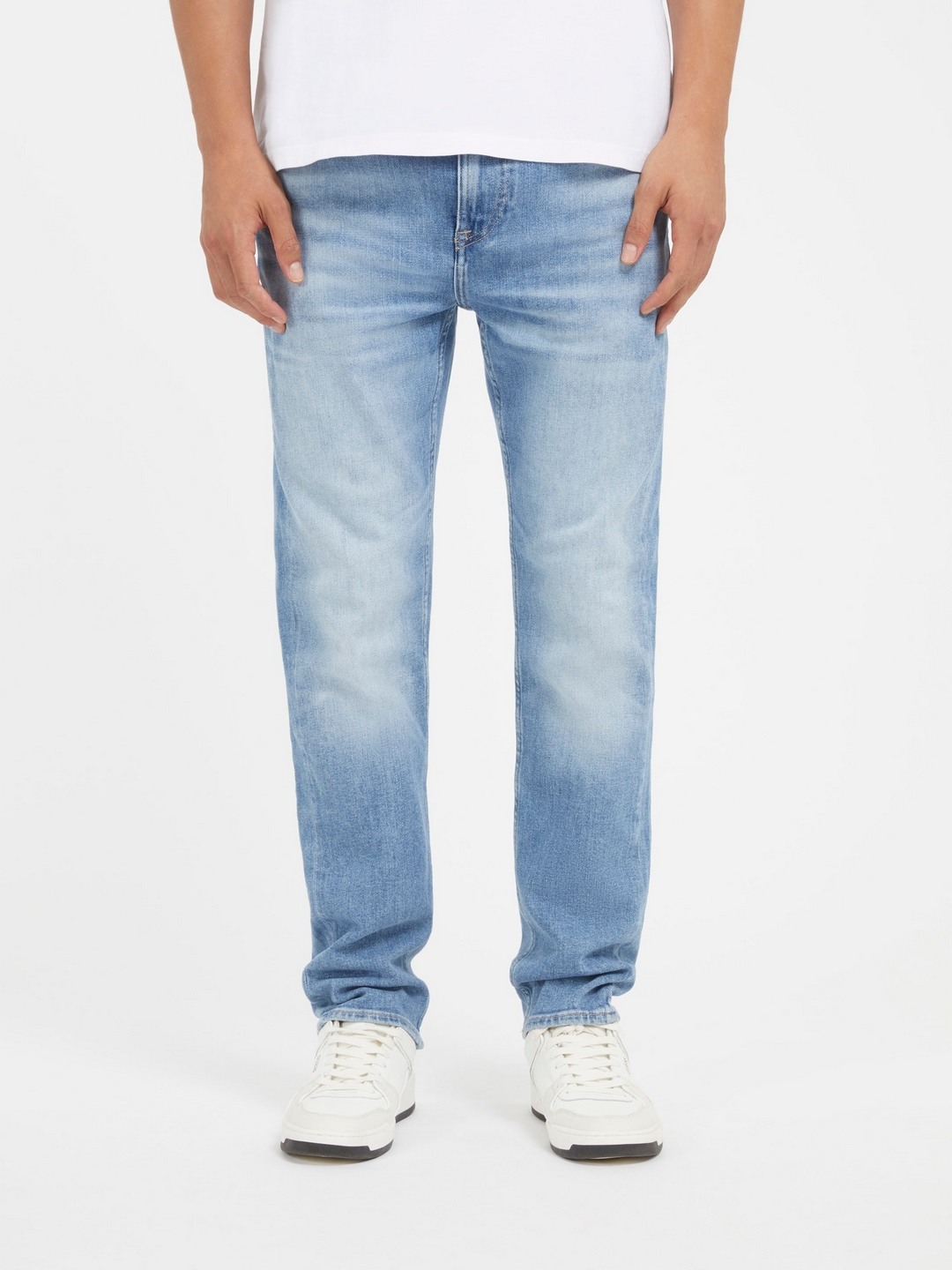 Blue Washed Mid-Rise Jeans