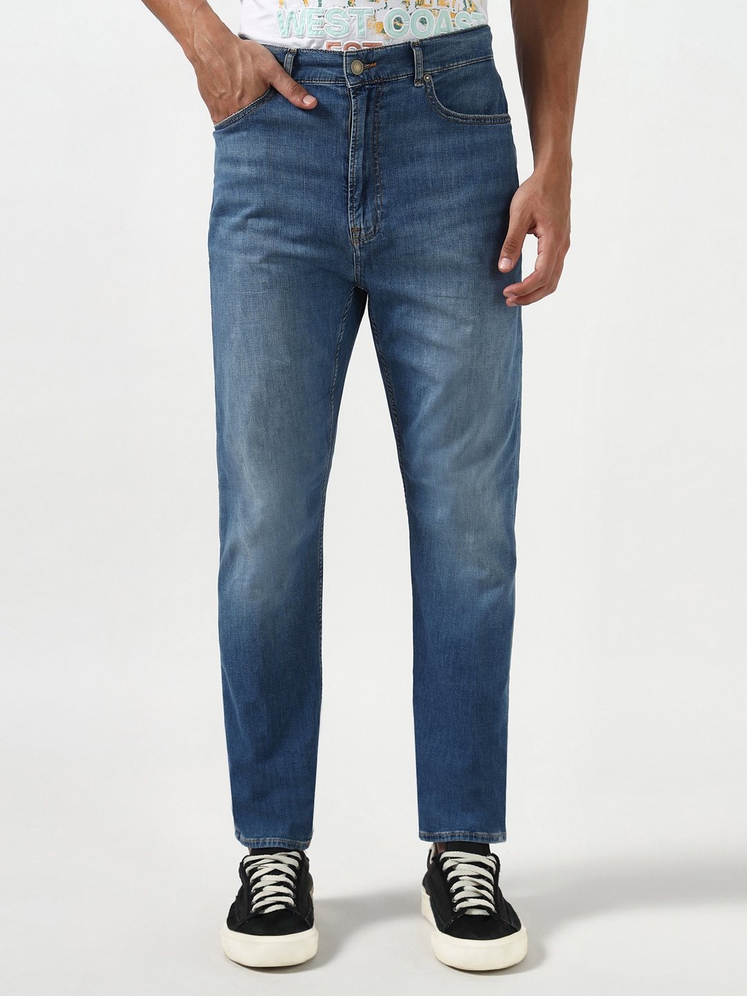 Guess Men James Karl Medina Solid Woven Jeans