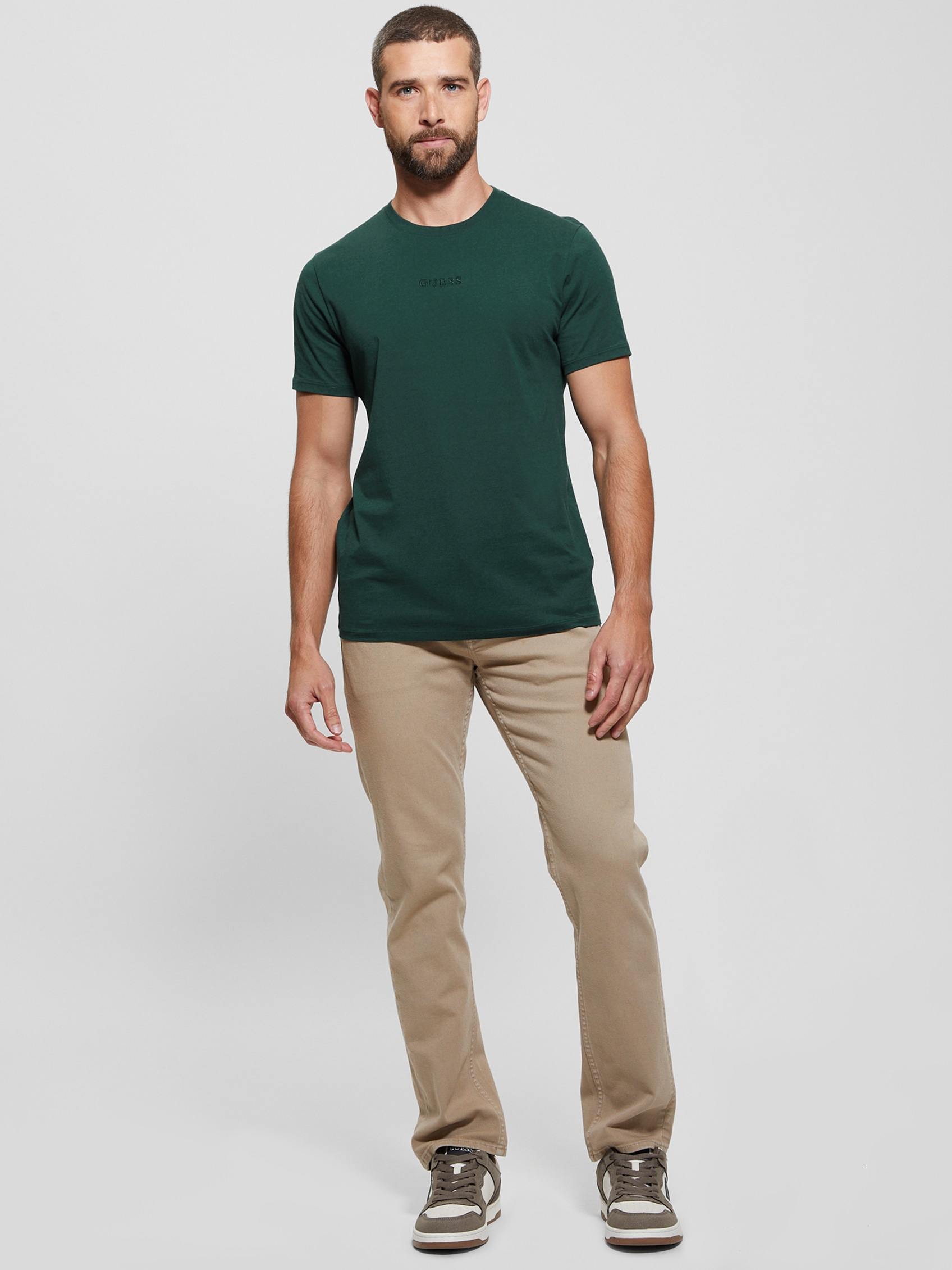 Green Solid Round Neck Short Sleeve T-Shirt