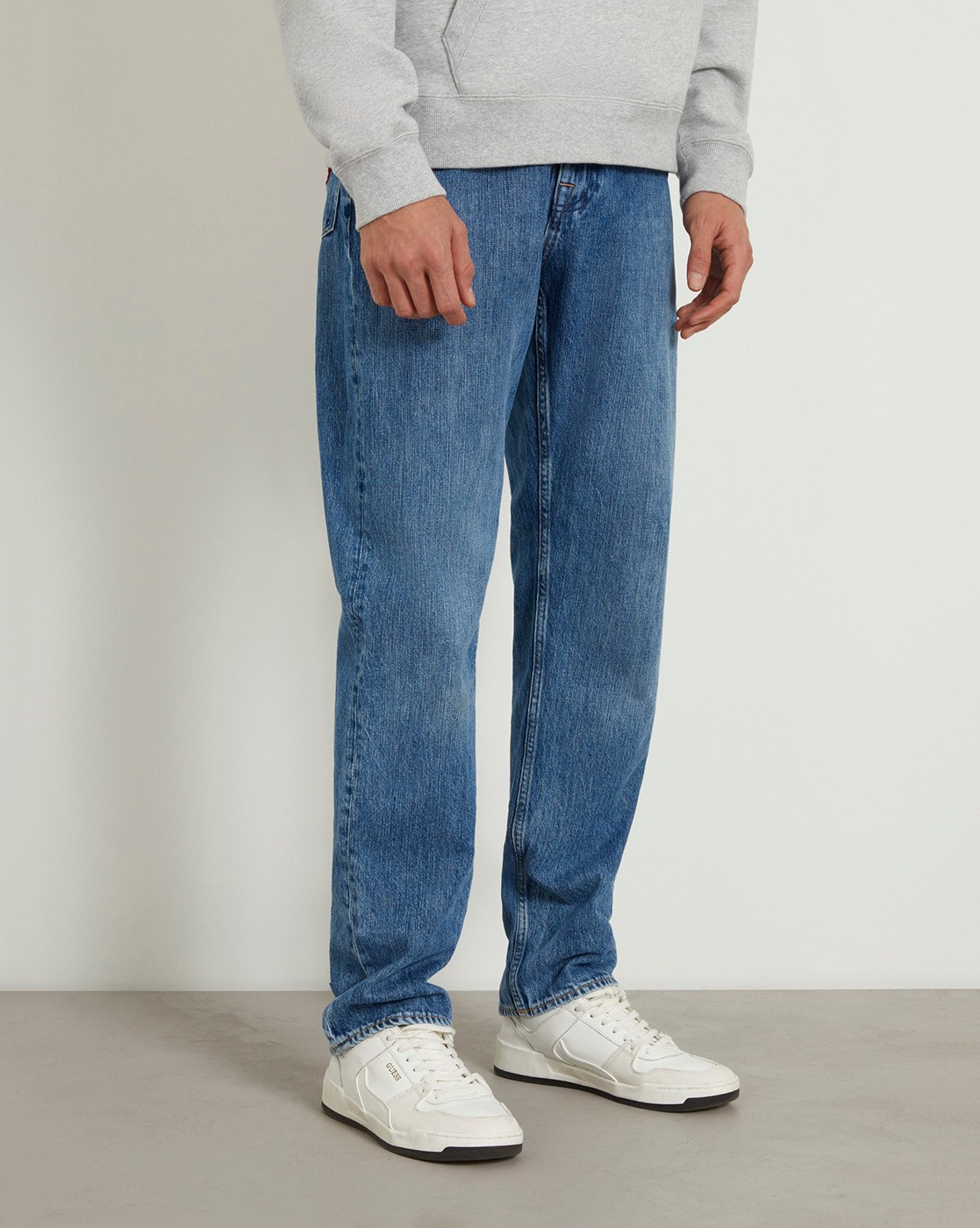 Men's Blue Cotton Solid Regular Fit Jeans