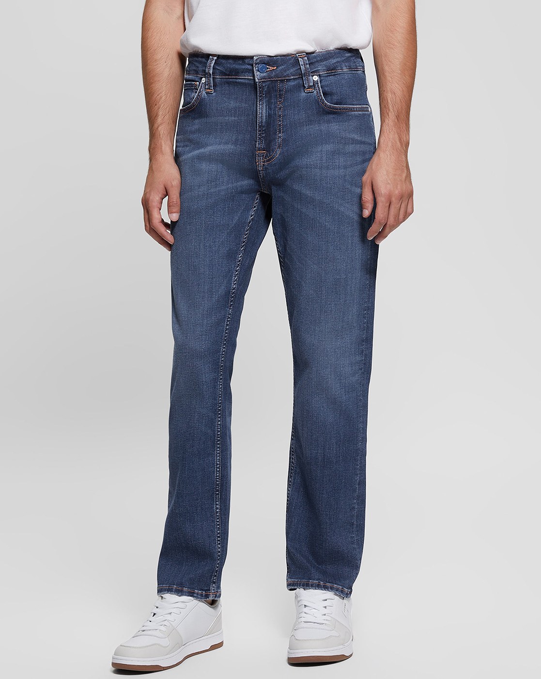 Men's Blue Polycotton Solid Slim Fit Jeans