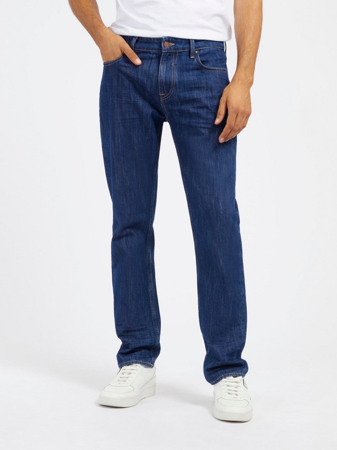 Men Blue Solid Mid-Rise Full Length Jeans