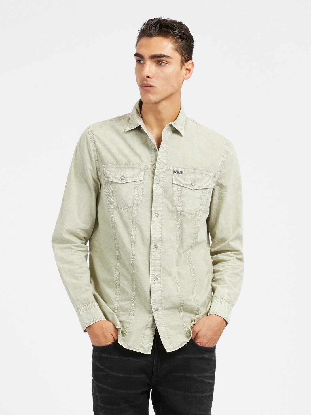 Hazel Wood Solid Spread Collar Full Sleeve Shirt