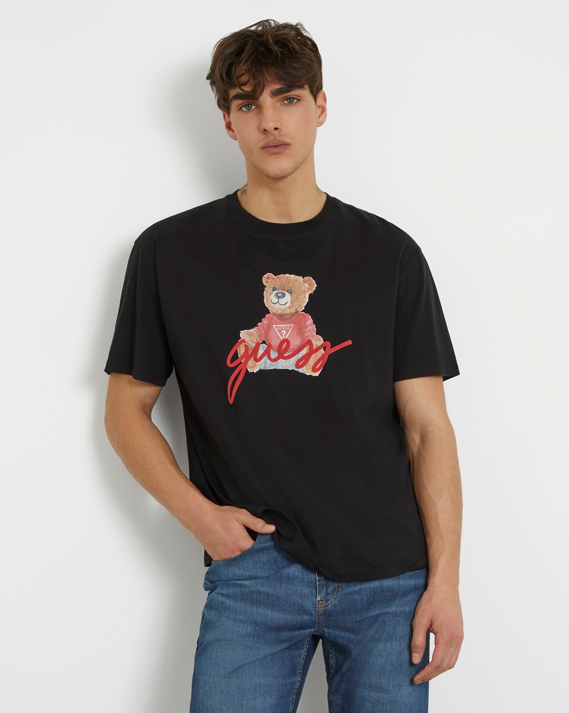 Guess Men Graphic Print Round Neck Short Sleeves T-Shirt