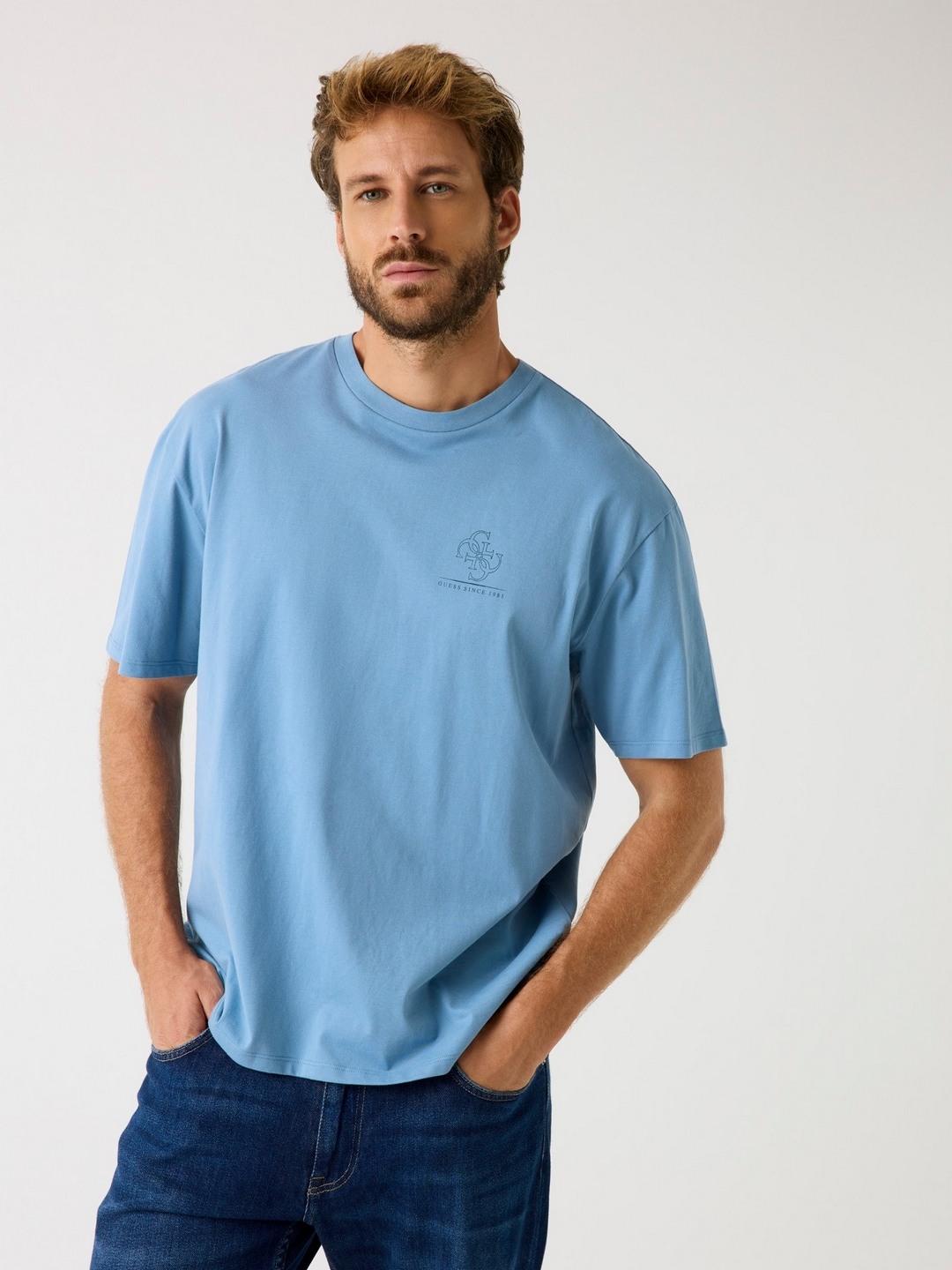 Guess Men Graphic Round Neck Short Sleeves T-shirt