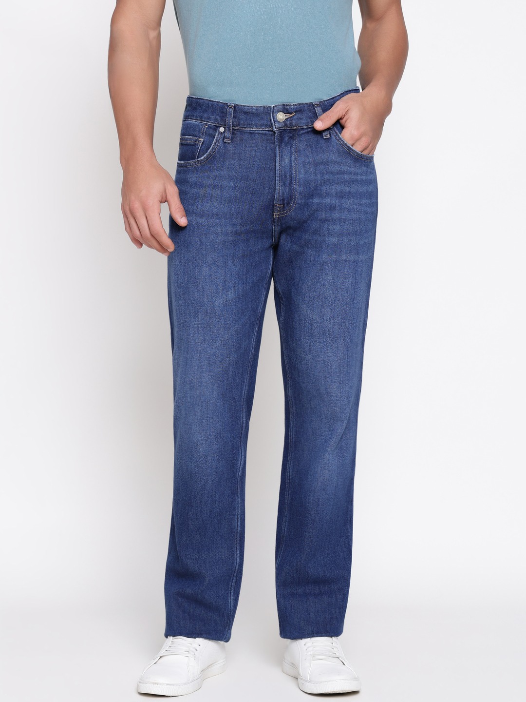 Guess Men Rodeo Veyron Solid Regular Fit Denim Jeans