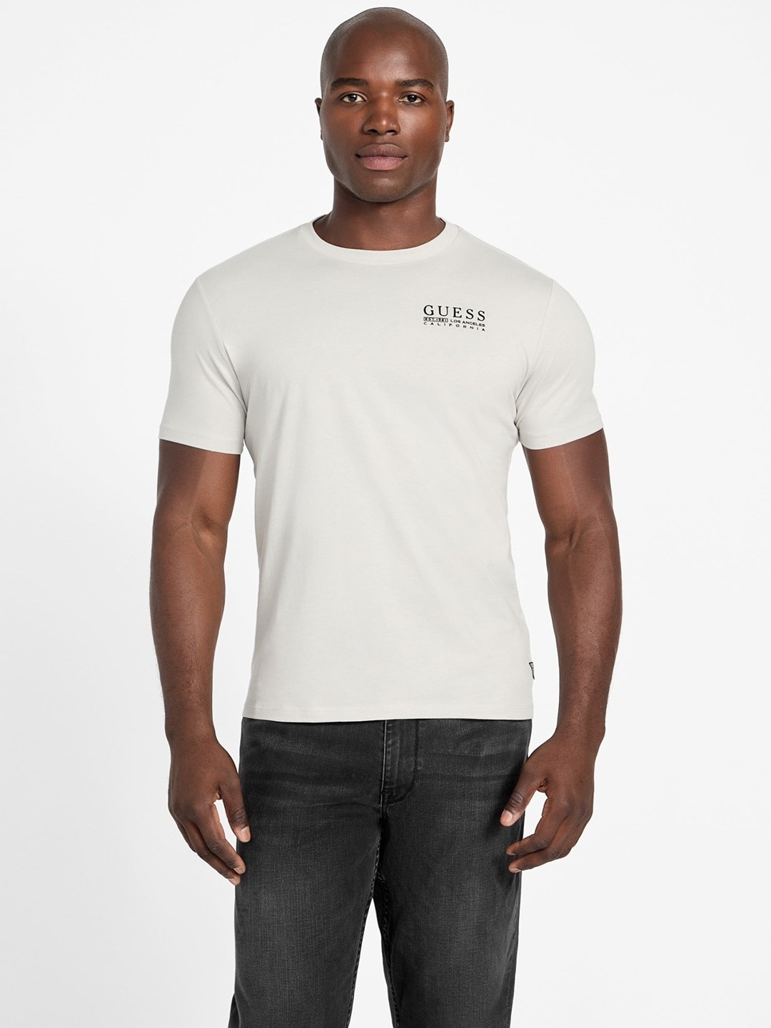 Off White Solid Round Neck T-shirt