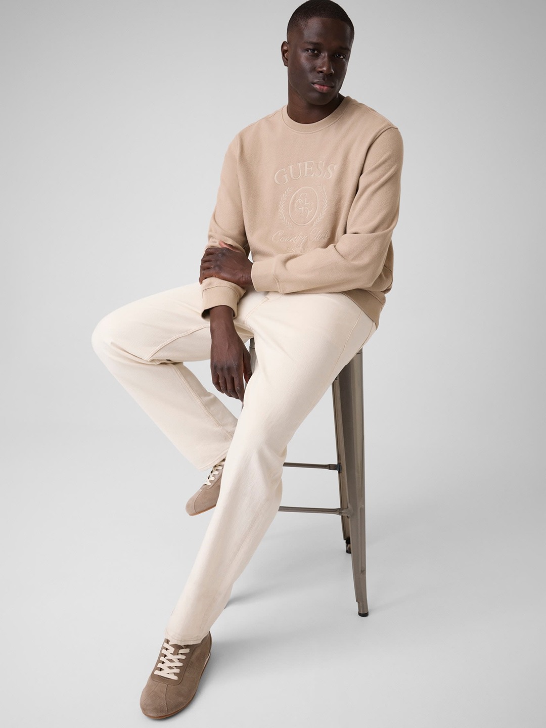 GUESS Men Beige Sweatshirt