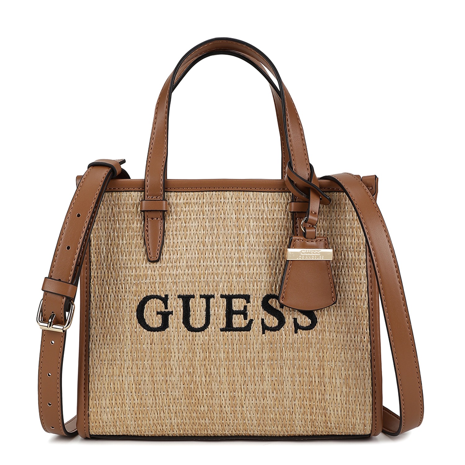 Guess Beige Textured Cherryvale Mini Tote Bag