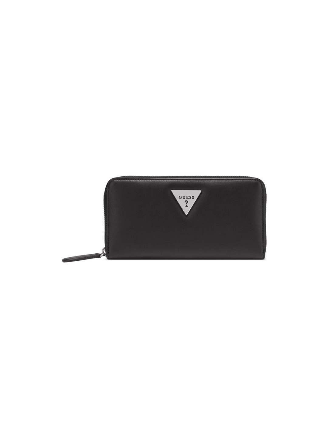 Black Solid Lathan Medium Zip Around Wallet