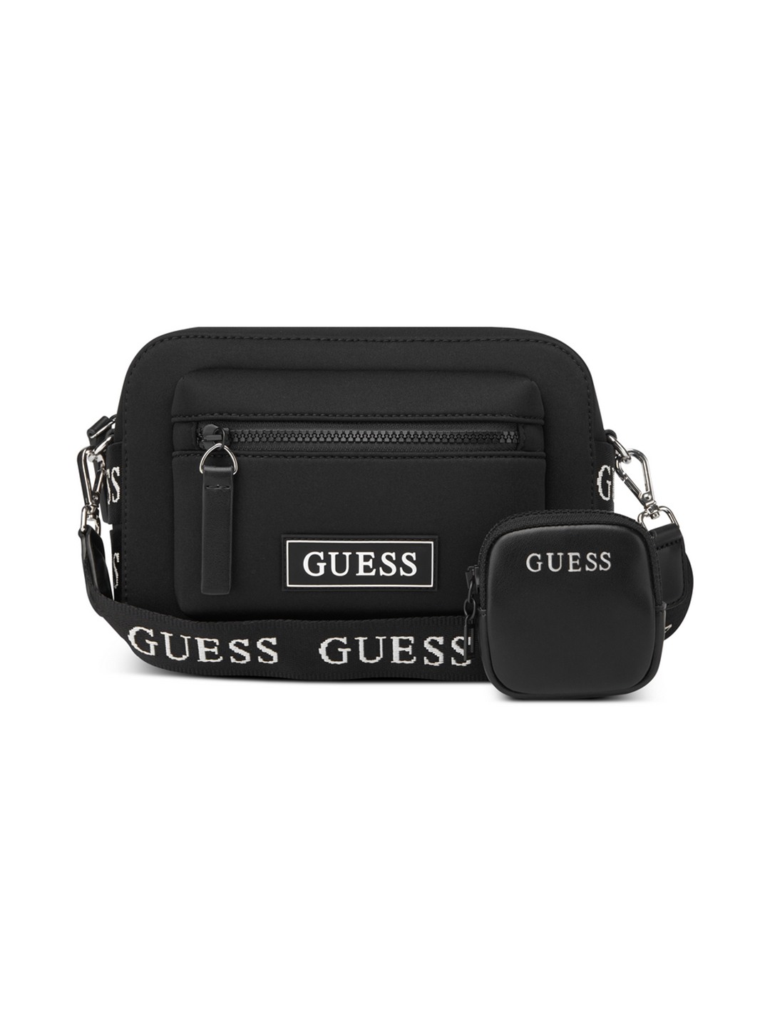 Black Solid Garnon Crossbody Bag