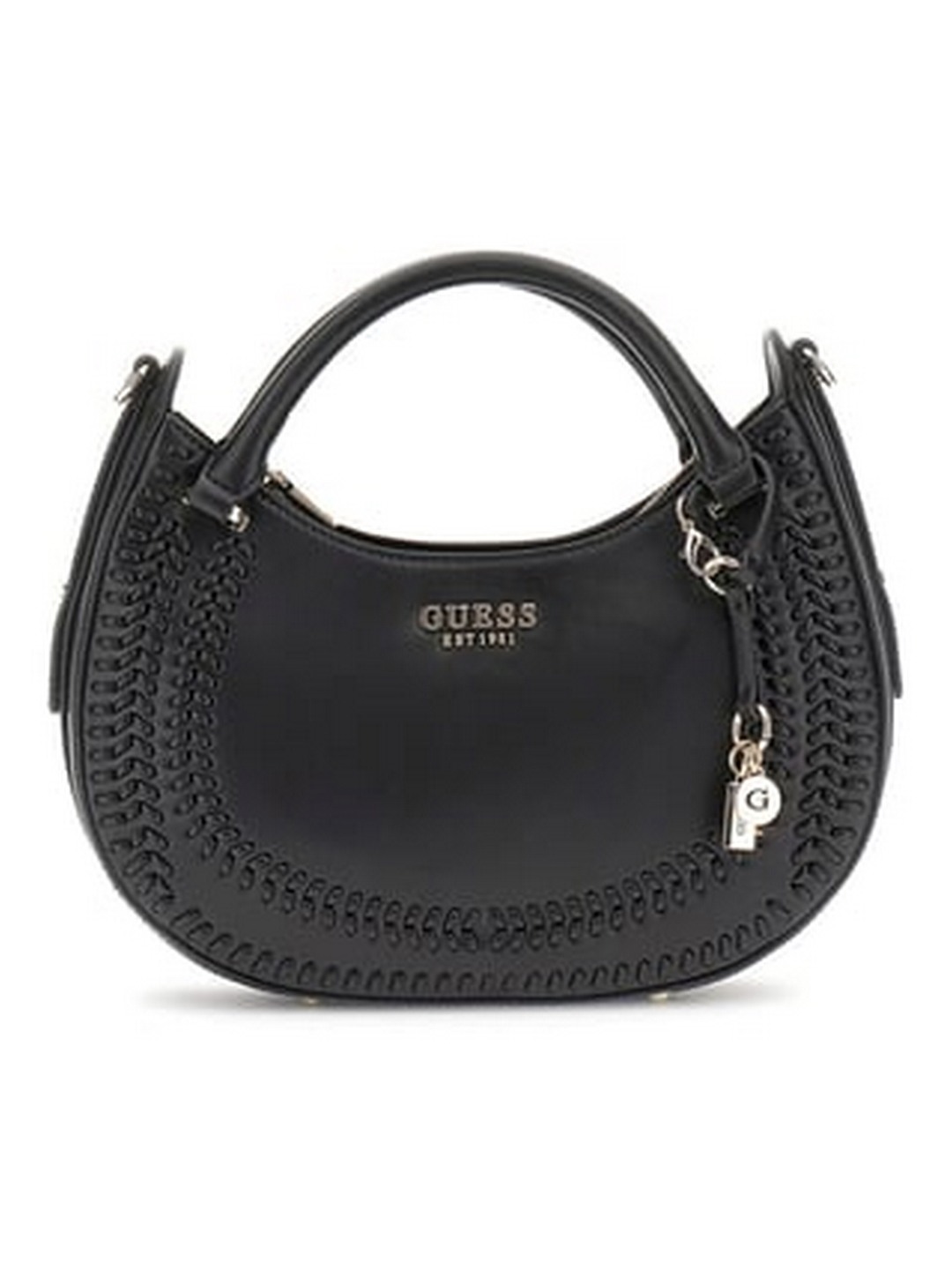 Guess Women Black Solid Adjustable Detachable Strap Hobo Bag