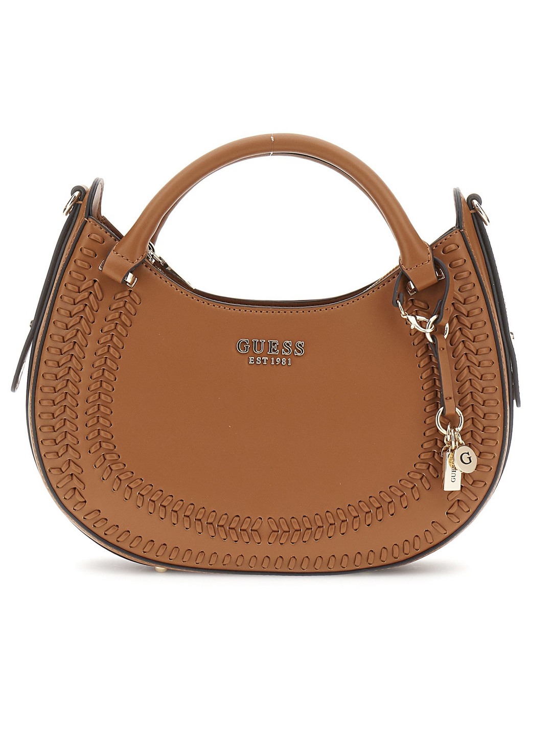 Guess Caramel Solid Tatum Satchel Bag
