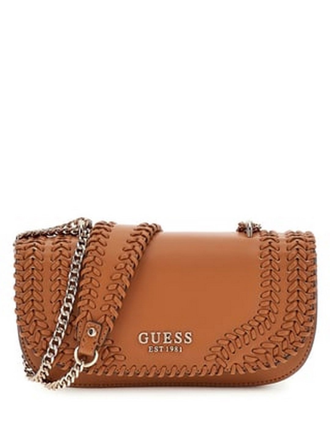 Guess Women Brown Solid Chain Strap Crossbody Bag
