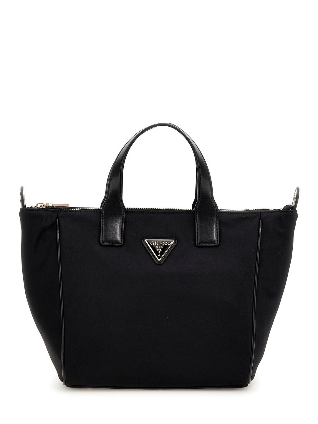 Black Solid Nylon Follie Small Tote