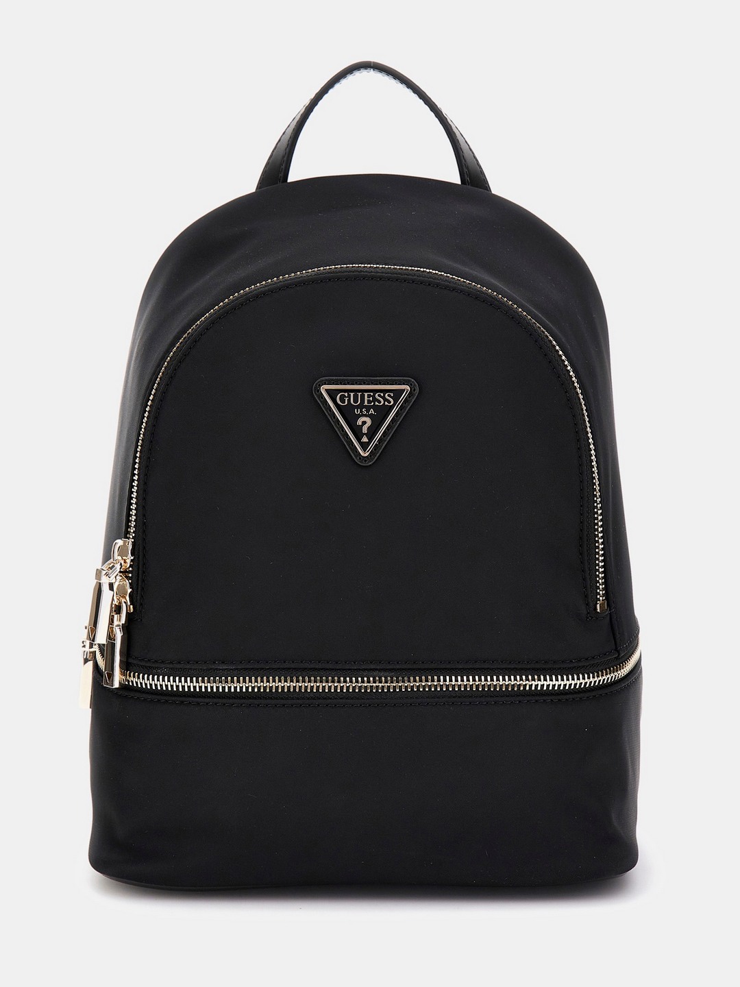 Black Solid Nylon Follie Small Backpack