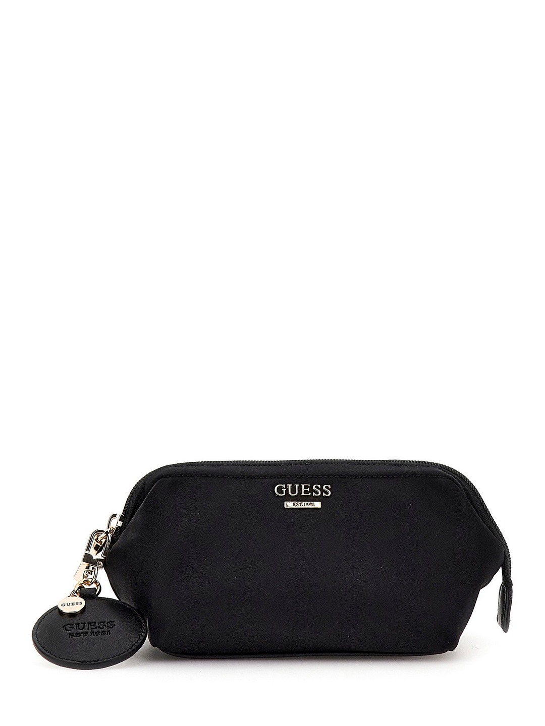 Black Solid Nylon Follie Small Pouch