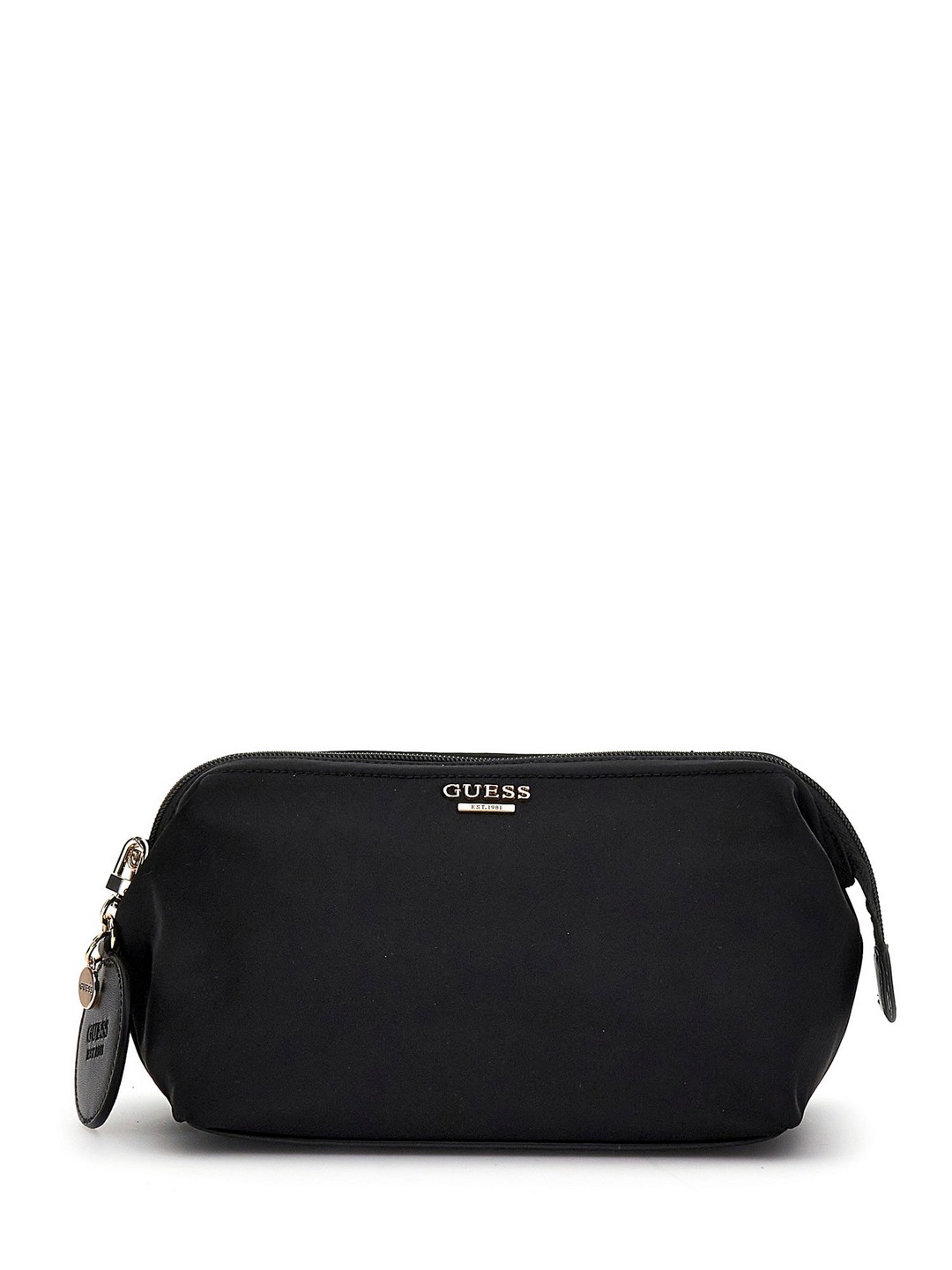 Black Solid Nylon Follie Medium Pouch