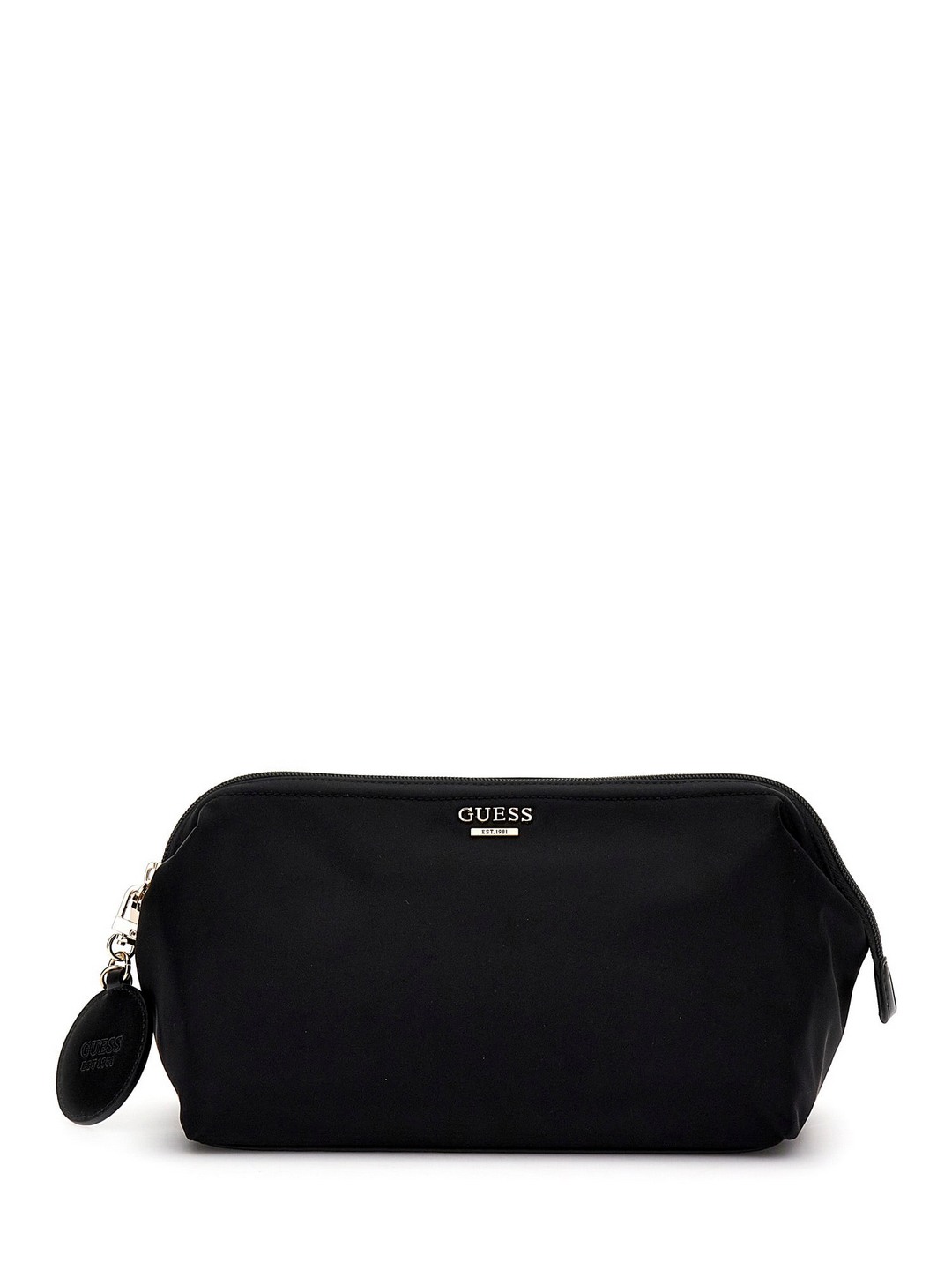 Black Solid Nylon Follie Large Pouch