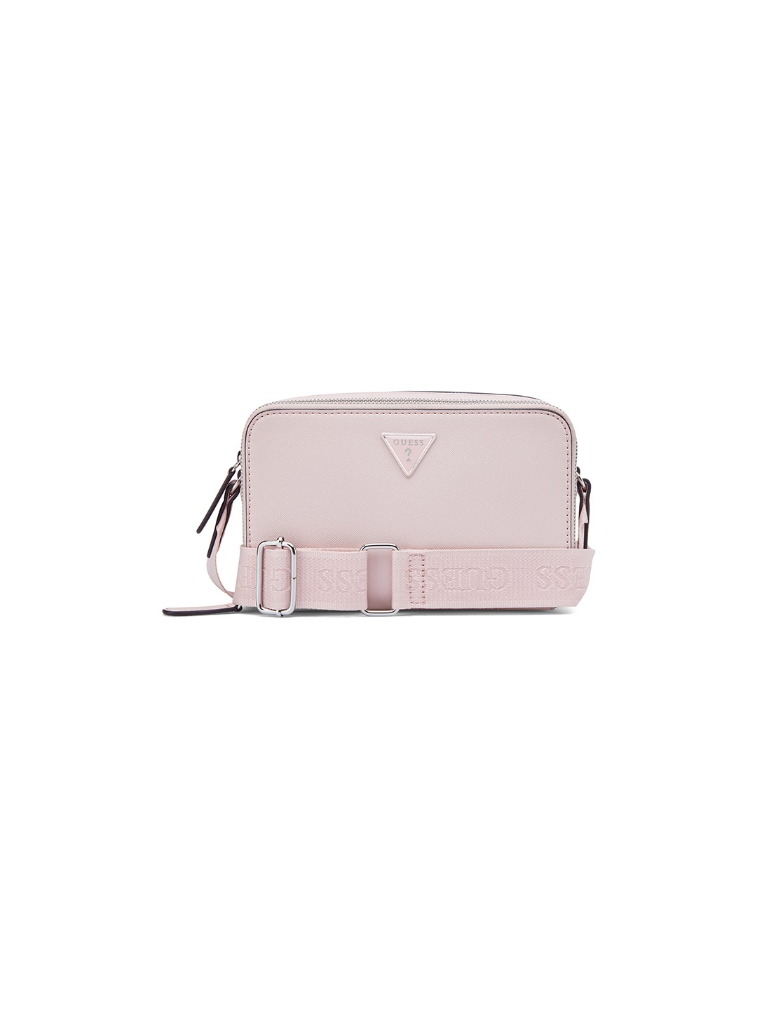 Rose Petal Solid Zipper Viviette Mini Crossbody Bag